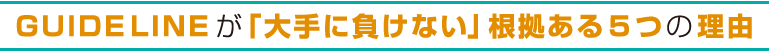 大手に負けない5つの理由